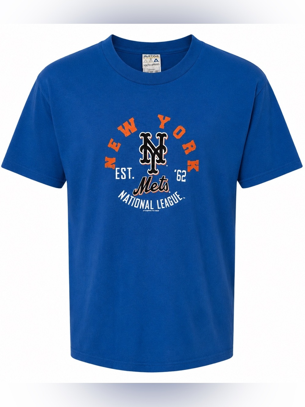 New York Mets Youth XL Blue Distressed Graphic MLB Baseball T Shirt NWT